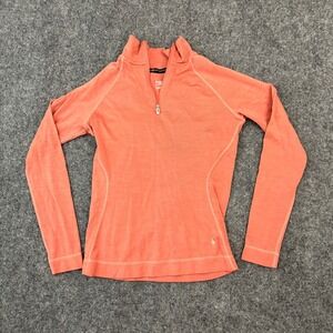 Smartwool Merino 250 Women's Small 1/4 Zip Base Layer Top Coral Pink Wool